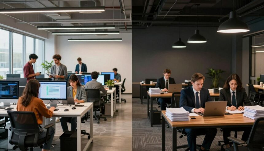tech startup vs traditional business model